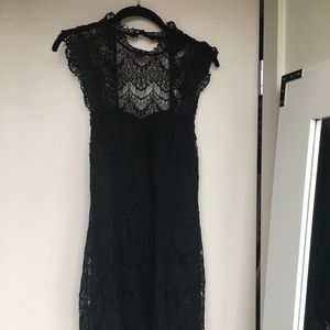 Intimately free people black lace dress M